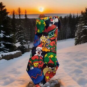 Christmas Looney Tunes Men's  Neck Tie 58"‎ Taz Bugs Daffy 1996 Fast Ship 1137